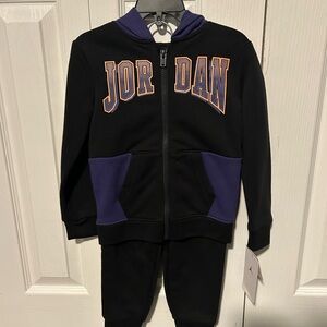 Jordan Black and Purple Zip-Up Hoodie